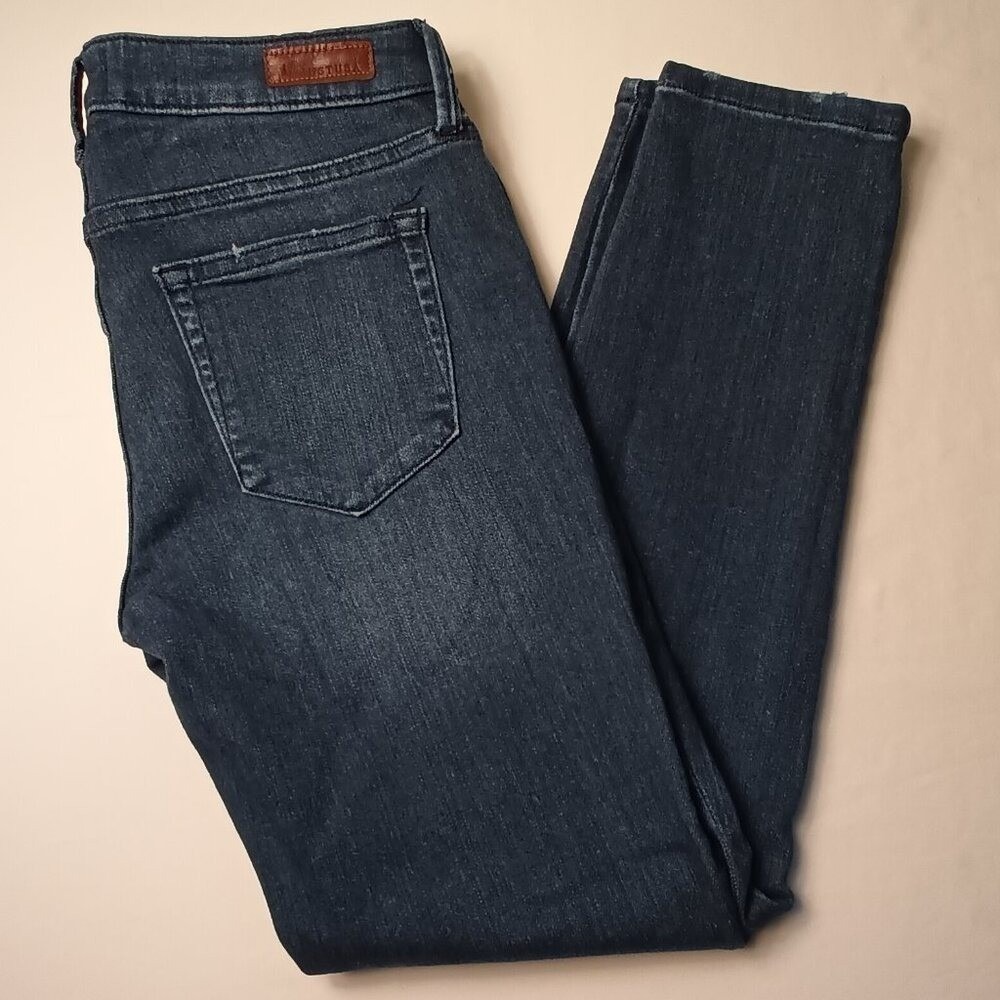 JUSTUSA Womens Mid Rise Distressed Dark Wash Skinny Jeans Size Size 4/27 Blue